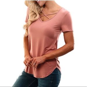 Peach Tart Crisscross Top